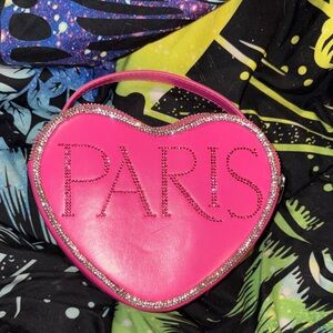 Paris Hilton Pink Heart Mini Bag with Rhinestones